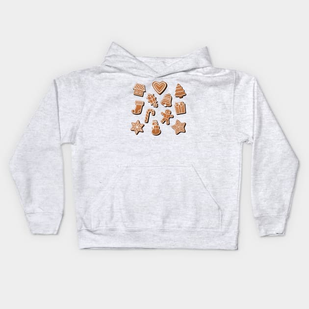 Gingerbread Cookies Kids Hoodie by RTROstock